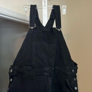 Universal Standard Black Denim Overalls